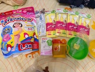 Pigeon 奶樽奶咀、Anpanman 水杯、游泳褲、餵食匙