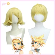 UVIGM> Anime Kagamine Rin Cosplay Wig Party Anime Kagamine Rin Cosplay Wigs Heat Resistant Synthetic