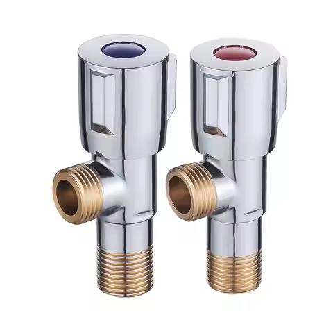 Angle Valve 1/2 Copper Angle Stop Valve Hot and Cold Water Stop Valve Quick Open Faucet Valve for Ba