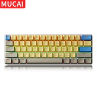 MUCAI 61 Key USB Wired Mechanical Keyboard LED Backlit Axis Gaming Mechanical Keyboard Gateron Red S