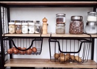 Keranjang gantung keranjang tumpuk serbaguna bahan besi set isi 2 WMO IF5620