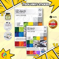 Vinyl Sticker Waterproof I-Tech Brand A4 Matte / Glossy / Transparent 20Sheets/pack