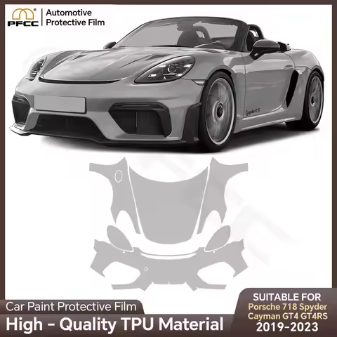 9mil For Porsche 718 Spyder Cayman GT4 GT4RS 2019-2023 Paint Protection Film Pre-cut Clear PPF Car B