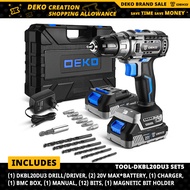 DEKO 20V เครื่องเจาะ42N.M ไขควงไฟฟ้าการตั้งค่าแรงบิด18 + 12ความเร็ว3/8 "Keyless Chuck เครื่องมือ (DK