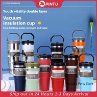 2pcs 20oz/30oz insulated water bottle, stainless steel car coffee cup with straw, insulated cup roll