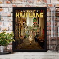 Retro Travel Poster - Haji Lane Artprint Mini Poster Wall Decoration