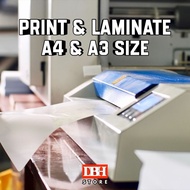 PRINT COLOUR & LAMINATE (A4 & A3 size)