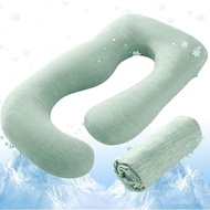Sasttie Cooling Pregnancy Pillow Cover, 57-inch U Shaped Pregnancy Pillow Case, Fits 55 to 57 Inch M