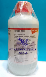 Formaldehyde solution about 37%, 1 liter MERCK 1.04003.1000 bukan SUPELCO, LABOTIQ, LOBA CHEMIE