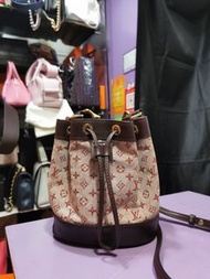 LOUIS VUITTON LV Mini Lin 紅色 水桶袋 帆布 Red Canvas Bucket Handbag