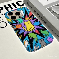 Phone Phone Case Hard Graffiti Explosion Yellow Cat Suitable for iPhone xsmax xs xr 11 12 13 14 15 1