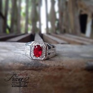 cincin lelaki permata merah silver 925, cincin lelaki perak 925 batu merah, silver 925 men ring in r