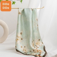 [DIDA DIDA] Silk Scarf Magnolia Green Square 53 * 53cm Elegant Style