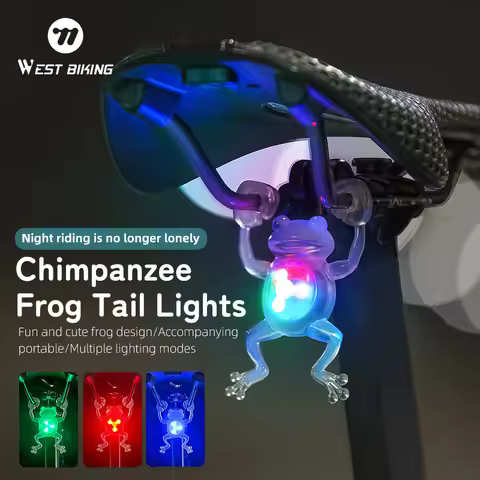 WEST BIKING Bike Rear Light Frog Tail Lights Mountain Road Bike IPX6 Waterproof Safety Warning Night