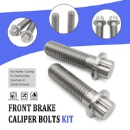 Motorcycle 10mm M10x1.5 Metric Front Brake Caliper Bolts Kit For Harley Touring FL Electra Glide Spo