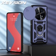 KEYSION Shockproof Armor Case for Huawei nova 12i 13i Slide Camera Lens Protection Ring Stand Phone 