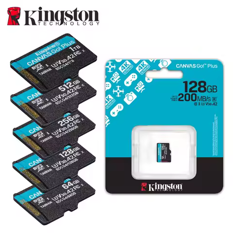 Kingston Micro SD Card 64GB 128GB 256GB 512GB Canvas Go Plus Memory Card V30 U3 Flash Card Read Up t