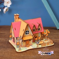 Wooden 3D assembly toy model - flower garden house Miniature House Doll House