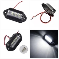 fd_24hr Car License Plate Light (White) LED 12-24V 6-Chip Bulb Easy To Install