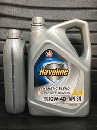 CALTEX น้ำมันเครื่อง Havoline Synthetic Blend (กึ่งสังเคราะห์) 10W-40 เบนซิน (มี 2ขนาดให้เลือก 4ลิตร