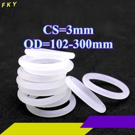 O-ring gasket CS3mm*OD102-300mm O-ring white silicone seal ring food grade seal waterproof rubber ri