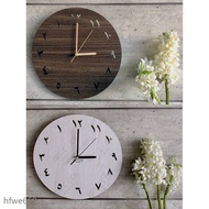 🈄'Art Clock & Decor' Anticlockwise Modern Design Lasercut Wooden Wall Clock with Ticking/Jam Tawaf D