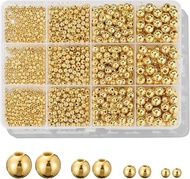 3-8mm DIY gold round spacer bead set gold and silver spacer beads for bracelets necklaces earrings