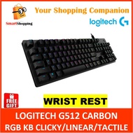 Logitech G512 Carbon RGB Keyboard Clicky Tactile Linear 2 Years Local Warranty Gaming Keyboard