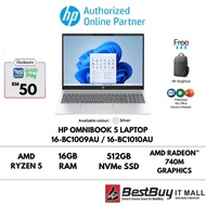 HP OmniBook 5 Laptop 16-bc1009AU/16-bc1010AU - Silver (Ryzen 5-8540U/16GB LPDDR5/512GB)