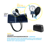 LM BASIC SPHYGmomanometer ANEROID (economic model-Manual BP) with Stethoscope Bundle option to add L