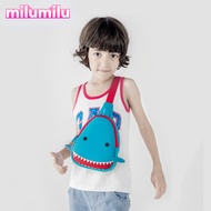 milumilu 3D Shark Pattern Children Cartoon Bags Waterproof Messager Bags For Girls Boys Neoprene Animals Kids Baby Bags Chest Bag