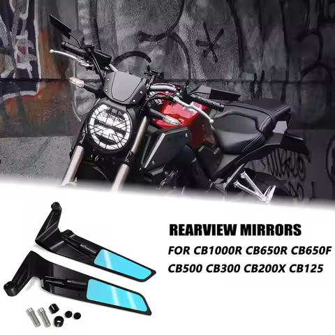For CB1000R CB650R CB650F CB500 CB300 CB200X CB125 Motorcycle Wing Mirror Winglets Side Mirror Rotat