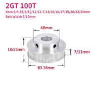 1pcs GT2 Timing Pulley 2GT 100 Tooth Teeth Bore 6/6.35/8/10/12/12.7/14/15/16/17/19/20/22/25mm Synchr