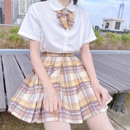 Yamabuki Fat MM Large Size Plus Size jk Uniform Checked Skirt Pleated Skirt Sailor Suit Female Stude