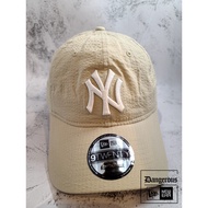 Dangerous|NEW ERA 920 9TWENTY NY Light Beige Leather Drawstring