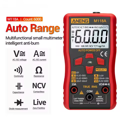 ANENG M118A Digital Multimeter Tester Full Auto fully Mmultimetro DC/AC Voltage Tester Tranistor Met