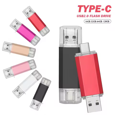 NEW Type-C 2 in 1 Pendrive High Speed 128GB 64GB USB Flash Drive OTG Pen Drive 32GB 16GB TypeC OTG U