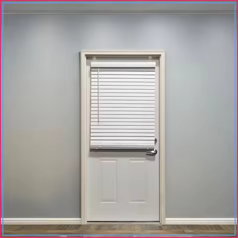 Faux Wood Blinds 2" Slat, 24.5" W x 48" L, White, Cordless Magnetic
