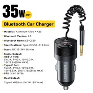 Essager PD35W A+C Dual Port Car Charger 5.3 Bluetooth Car Charger With Built-inNoise Cancelling High