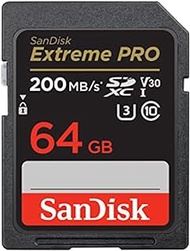 SanDisk 64GB Extreme PRO SDXC UHS-I Memory Card - C10, U3, V30, 4K UHD, SD Card - SDSDXXU-064G-GN4IN, Dark gray/Black