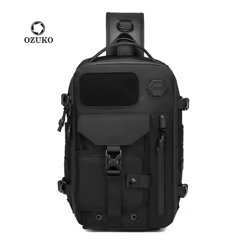 Ozuko Cross Shoulder Bag Man Chest Bag Waterproof Tactical Waist Messenger Bag Zipper Fashion Outdoo