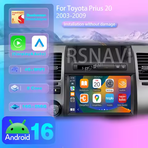 Android 16 For Toyota Prius 20 2002 - 2009 Carplay Wireless Car Radio Navigation GPS Video Player St