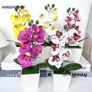 NONEDYODYE9I Artificial Orchid Potted Flowers, Simulated with White Pot Artificial Faux Plants,  Pha