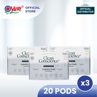 [Bundle of 3] Clean Conscience 6-in-1 Laundry Pod Hypoallergenic (20 Pods x3) - Plastic Waste Free