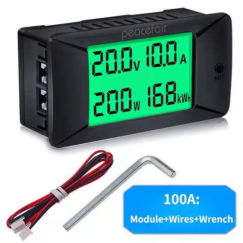 DC 0-300V 300A Voltmeter Ammeter Car Battery Tester KWH Electricity Energy Voltage Power Meter Monit