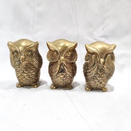 Gold owl statue made of brass
