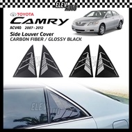 Toyota Camry ACV40 2007 - 2012 Side Louver Cover Triangle Window Shark Fin Trim Carbon Black Garnish