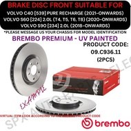 BREMBO GENUINE DISC BRAKE ROTOR (FRONT) FOR VOLVO S60 [224] '20YR-ON / S90 [234] '18YR-ON / C40 [539