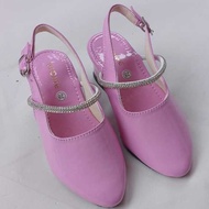 Girls' sandals with 3 cm heels and blink jewel straps, ages 4 to 9 years Selipar Budak Perempuan San