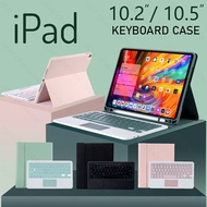 iPad 10.2 Air Pro 10.5 bluetooth keyboard case cover with pencil holder slot trackpad deisgn